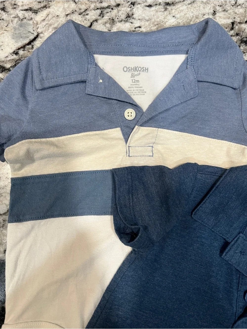 OshKosh B’gosh Polo Bodysuit Bundle 12 Months | Blue Collared Onesies (2-Pack)